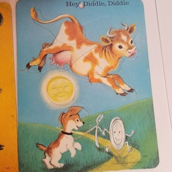 Vintage Saalfield Mother Goose Preschool 4 Inlaid Puzzles Puss in Boots 1965 - Picture 8 of 12